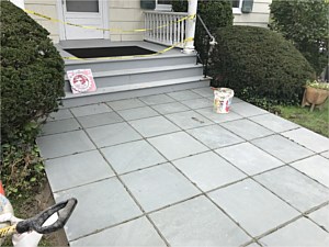 square bluestone landing walkway library masonry real stone blue stone